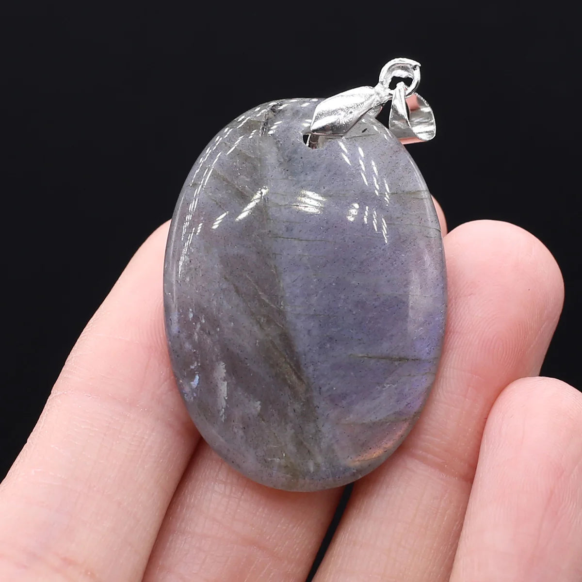 Unique Oval Natural Agate Pendant