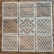 9pcs/set 15*15cm mold DIY stencils home decoration drawing template laser cutting wall template painting tiles cake stencils