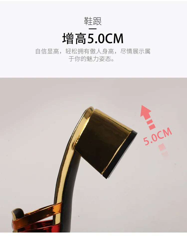 High-end Perforated Women's Flat Sandals with Fashionable Square Heels