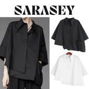 Áo Sơ Mi Nữ 2025: Tay Lỡ, Vạt Bất Đối Xứng, Màu Trơn