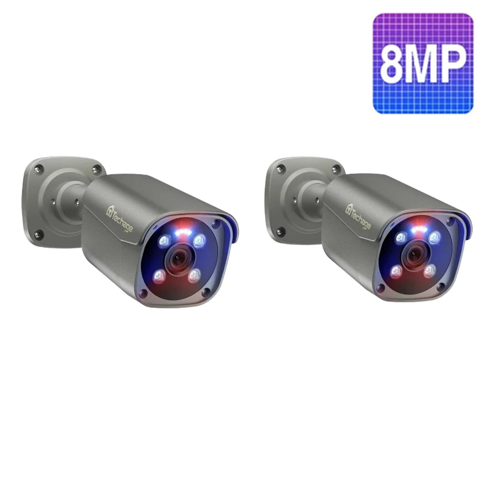 Techage H.265 8CH 5MP/8MP POE NVR Kit CCTV IP-камера ИК наружная водонепрониц