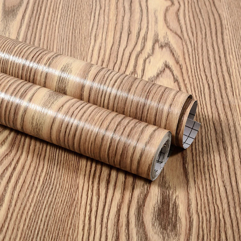 Wood Grain Home Decor Furniture Waterproof Vinyl Wall Sticker Self Adhesive PVC Wallpaper Kitchen Cabinet Door Sticker
