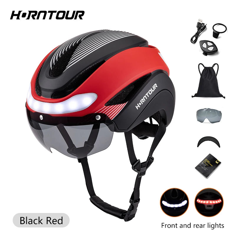 HelmetPro: LED Bicycle Helmet &amp; Magnetic Goggles
