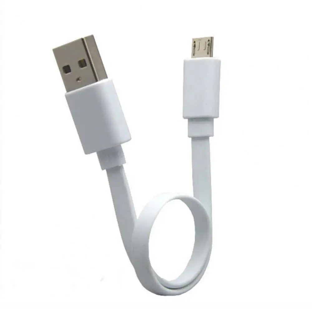 20cm Flat Micro USB Charging Cable - Compact &amp; Durable