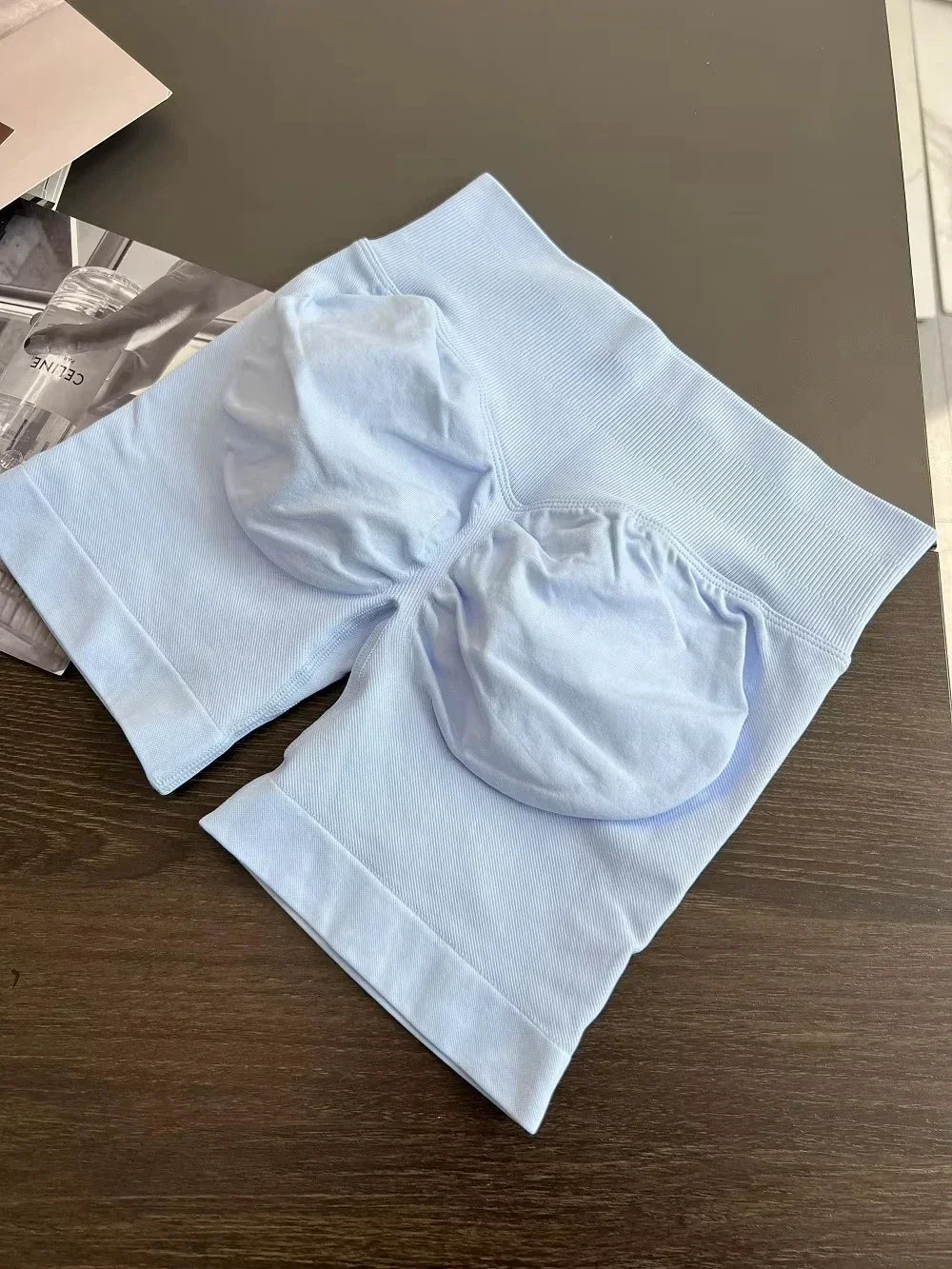 Quần Short Nữ Thể Thao Yoga In Chữ Co Giãn Nhanh Khô