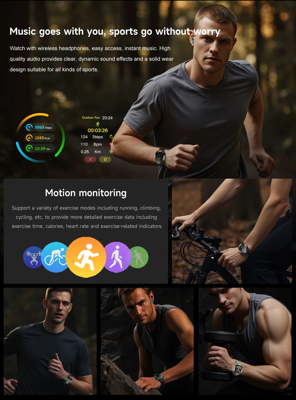 Đồng Hồ Thông Minh 2in1 Tai Nghe, Định Vị, Gọi Bluetooth