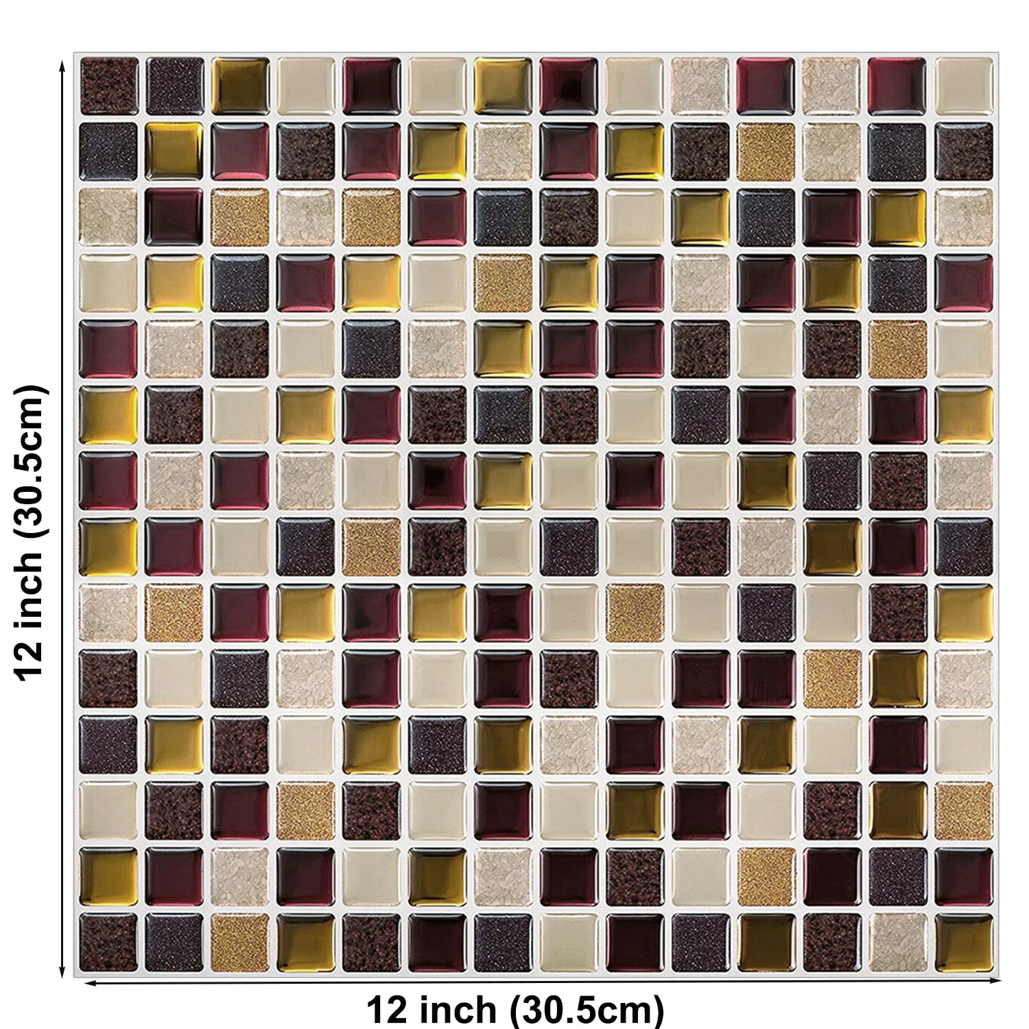 Vividtiles 3D Vinyl Waterproof Kitchen Backsplash Wall Sticker Peel and Stick Wallpaper Premium Strong Ahesive Tile Decals