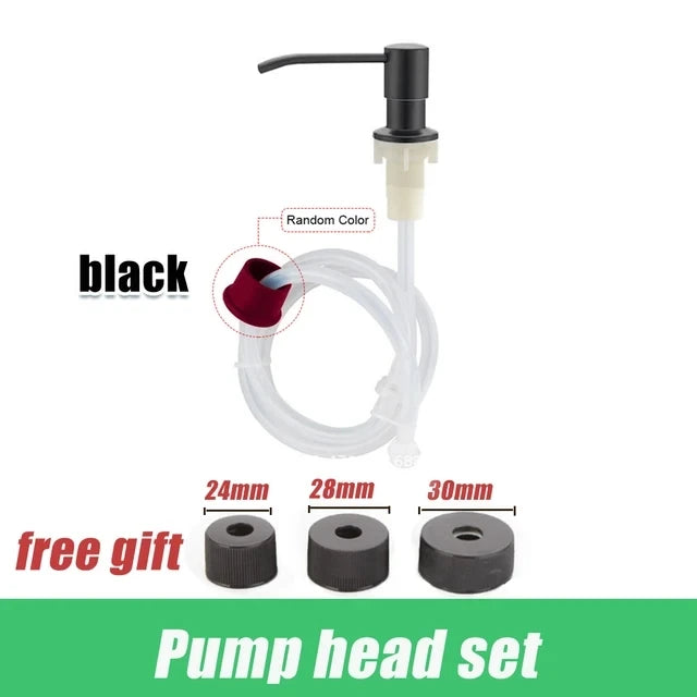 500毫升液體皂液瓶水槽安裝式手動壓力皂液器瓶廚房水槽液體皂液器幫浦不銹鋼