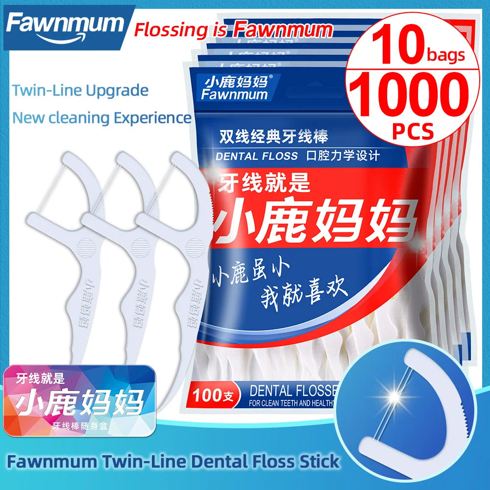 Fawnmum 2-Layer Dental Floss - Family Box 1000C