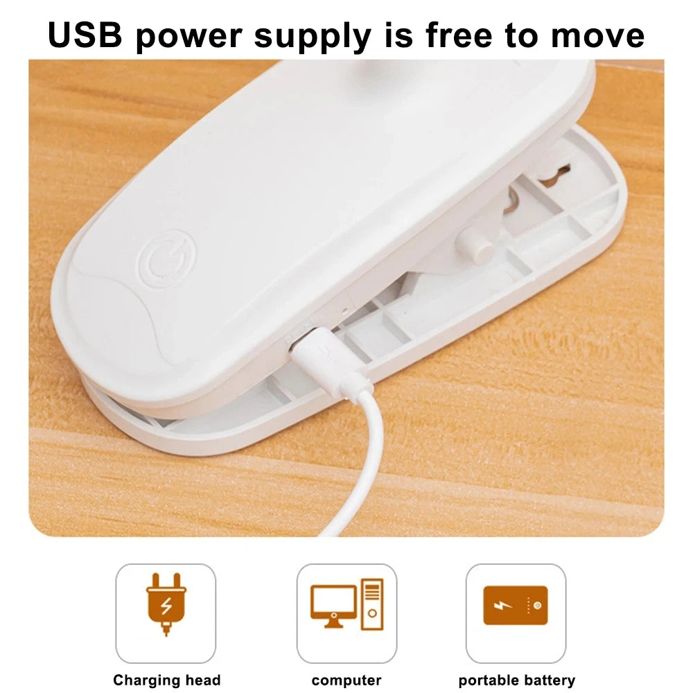 Đèn Bàn Linh Hoạt 360° USB Kẹp Học Tập Đa Năng