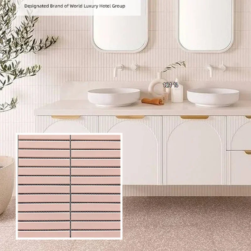 22x145 Long Concave Porcelain Mosaic Tiles for Bathroom Decoration