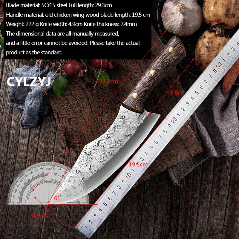 Serbian Chef's Hand-Forged Stainless Steel Boning Knife 50cm