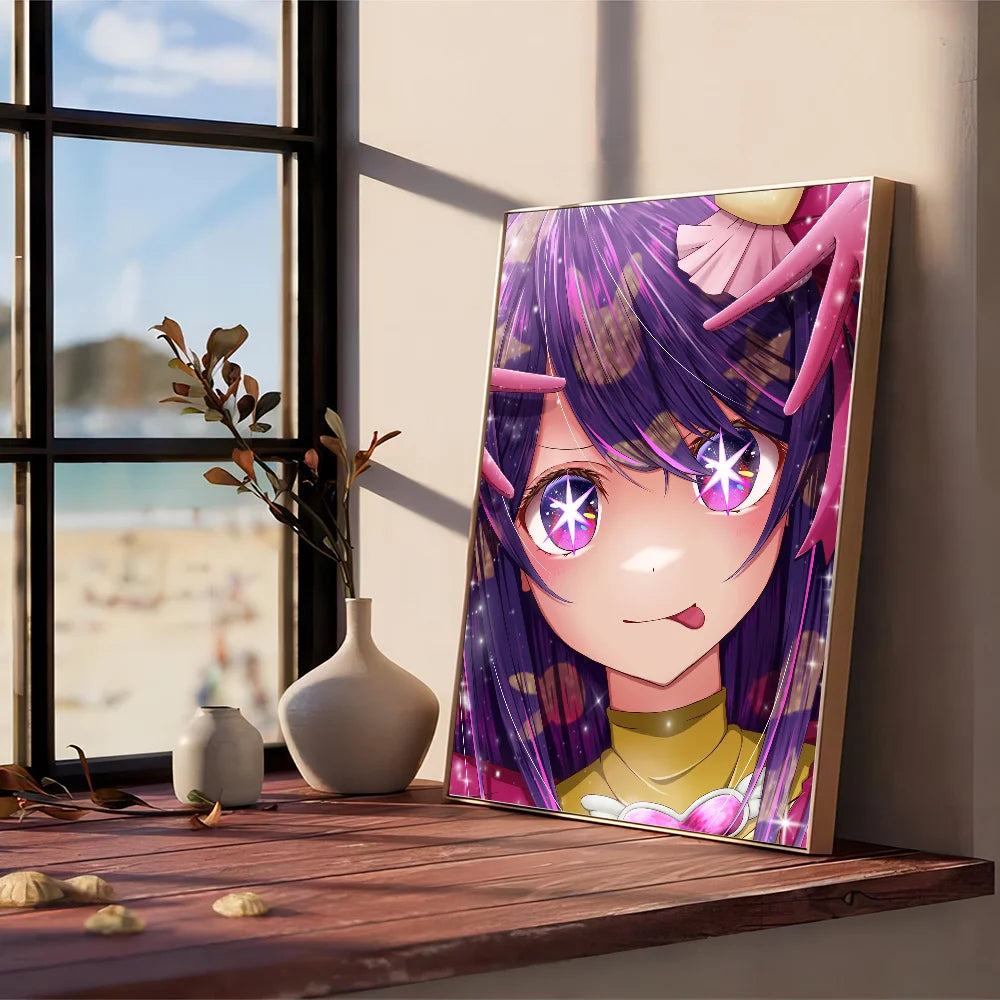 Japan Pop Anime Oshi No Ko DIY Sticky Poster Waterproof Paper Sticker Coffee House Bar Stickers Wall Painting
