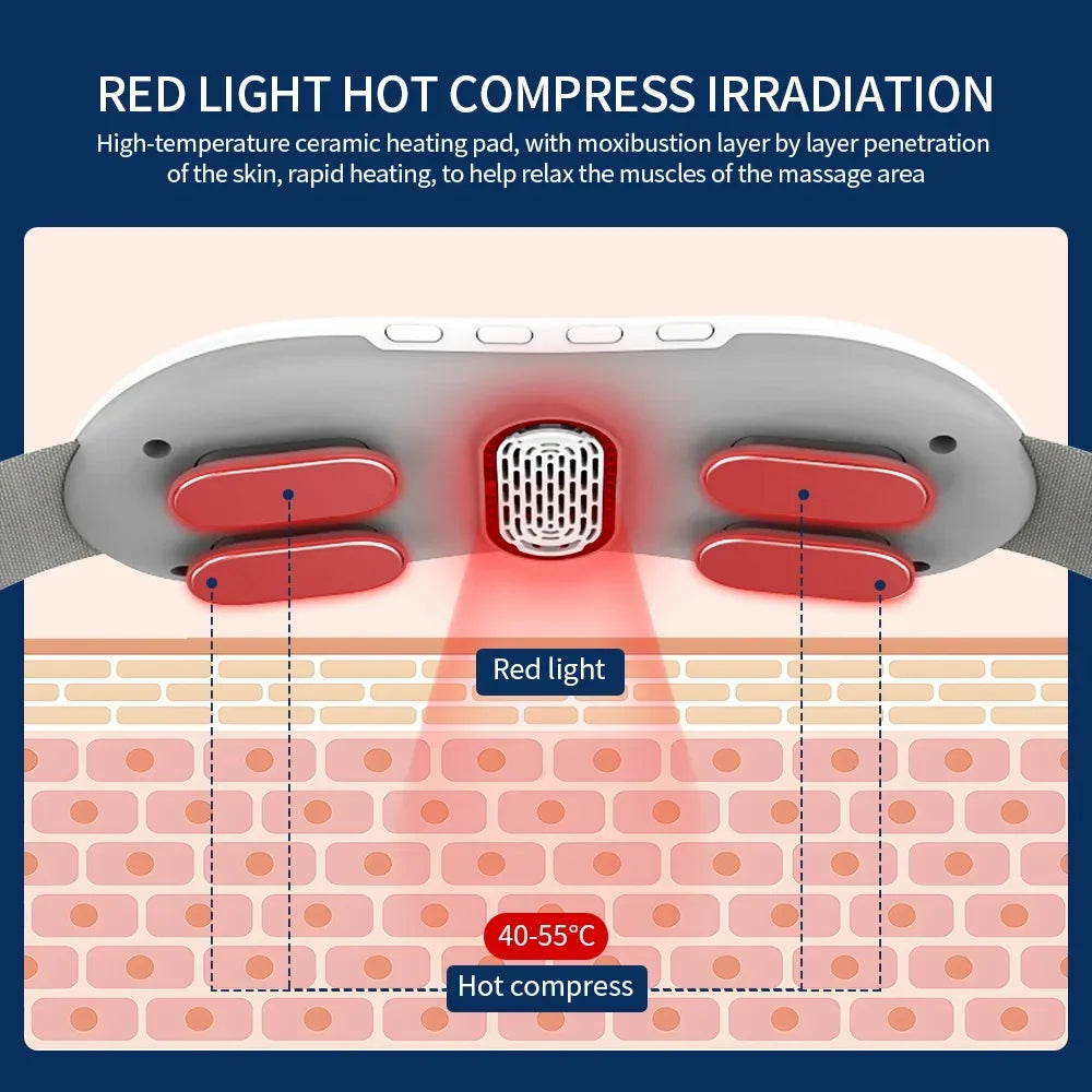 Waist Massage Belt, Lumbar Pain Relief, Hot and Cold Menstrual Pain Relief