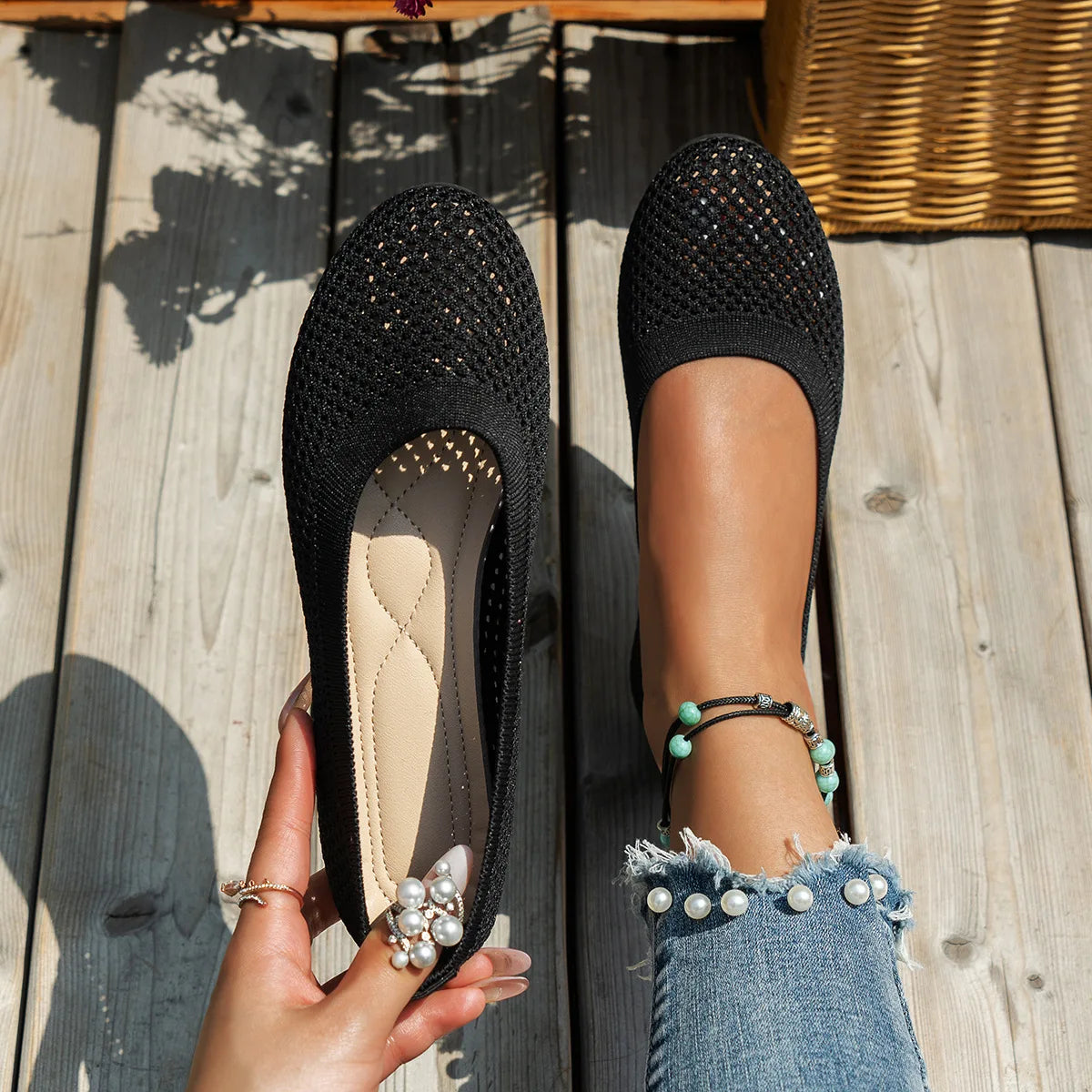 Giày Bệt Nữ Mũi Tròn Êm Ái Thời Trang Năng Động