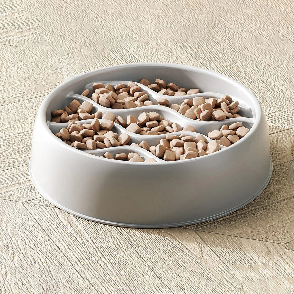 Pet Slow Feeding Bowl, Wavy Column Design, Dual-Purpose for Food & Water, Easy to Clean, for Cats & Dogs - Daisan Mart