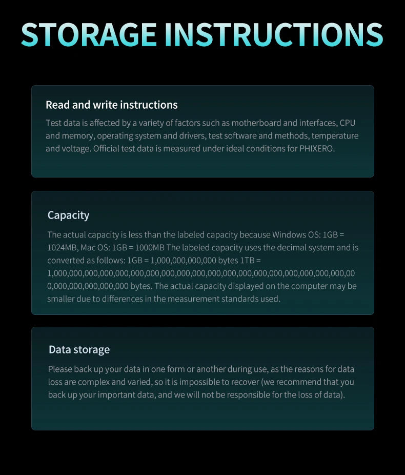 PHIXERO 2.5” High Speed ​​SSD Hard Drive For Laptop, PC