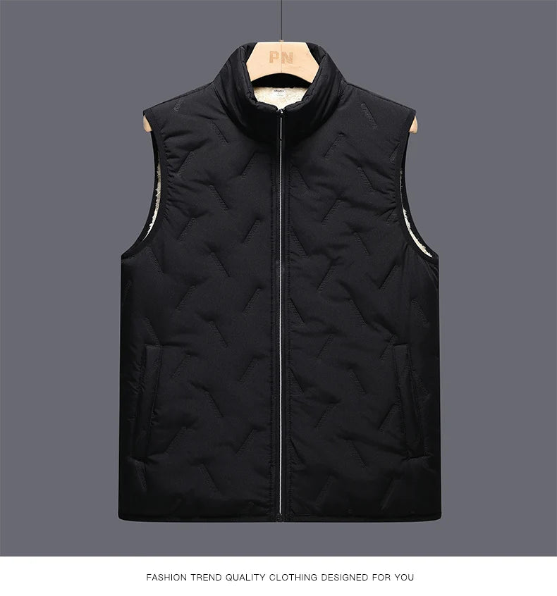 Men's Autumn Winter Outdoor Windbreaker Vest Fur Lining 2025