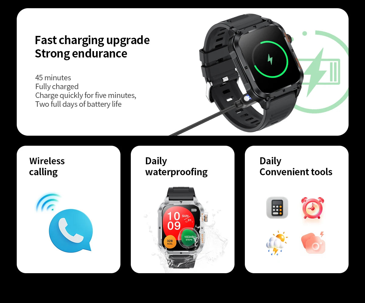 Đồng Hồ Thông Minh LIGE 2.01 Gọi Bluetooth Thể Thao