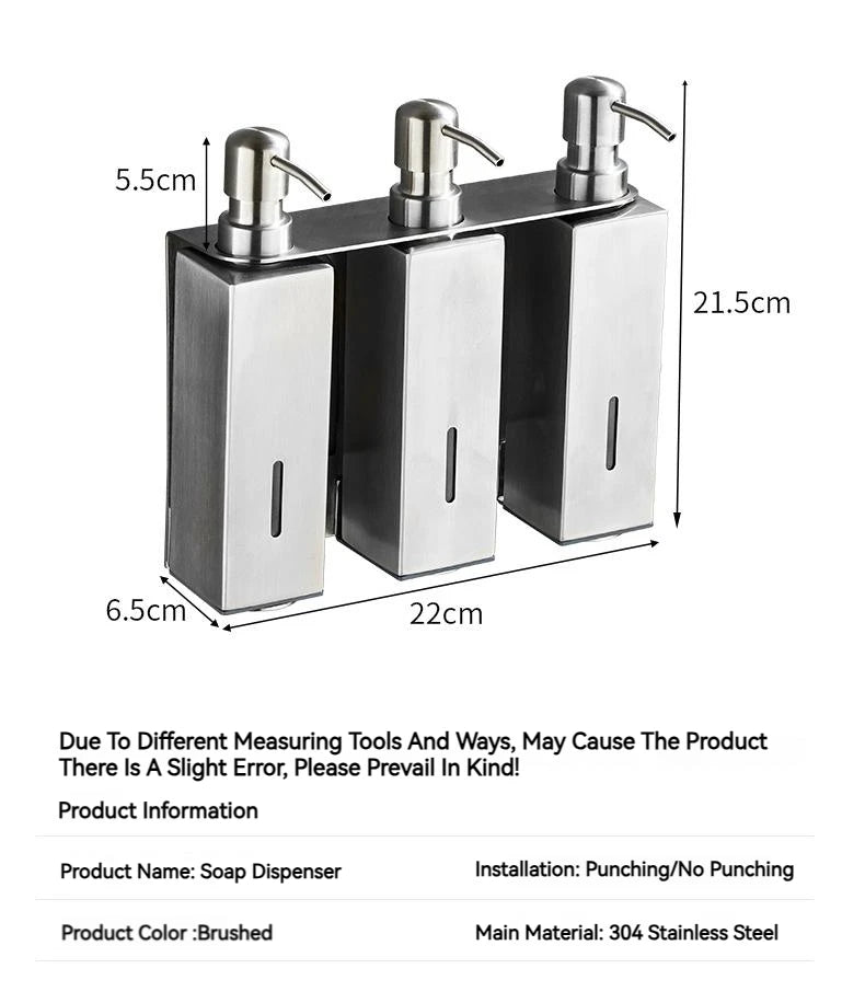 Bình Xà Phòng Inox 200ml Treo Tường Hiện Đại - Daisan Mart