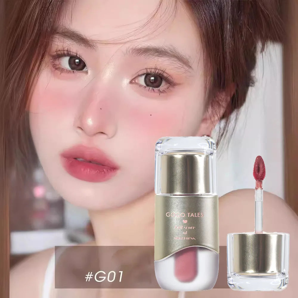 New GoGoTales Chubby Ding Water Mist Non-sticky Lip Gloss Matte Lip Glaze Watery Velvet Cheap Korean Lipsticks Cosmetics Makeups