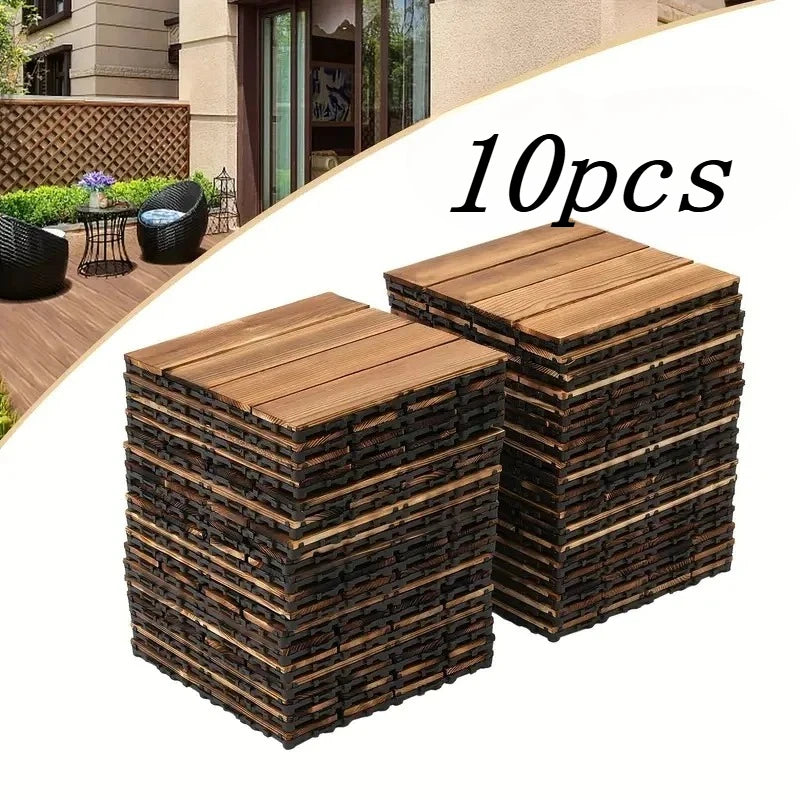 10 Pcs 30*30cm DIY Interlocking Flooring Tiles Waterproof and Anti-slip Floor Tiles Suitable for Outdoor Gardens Terraces