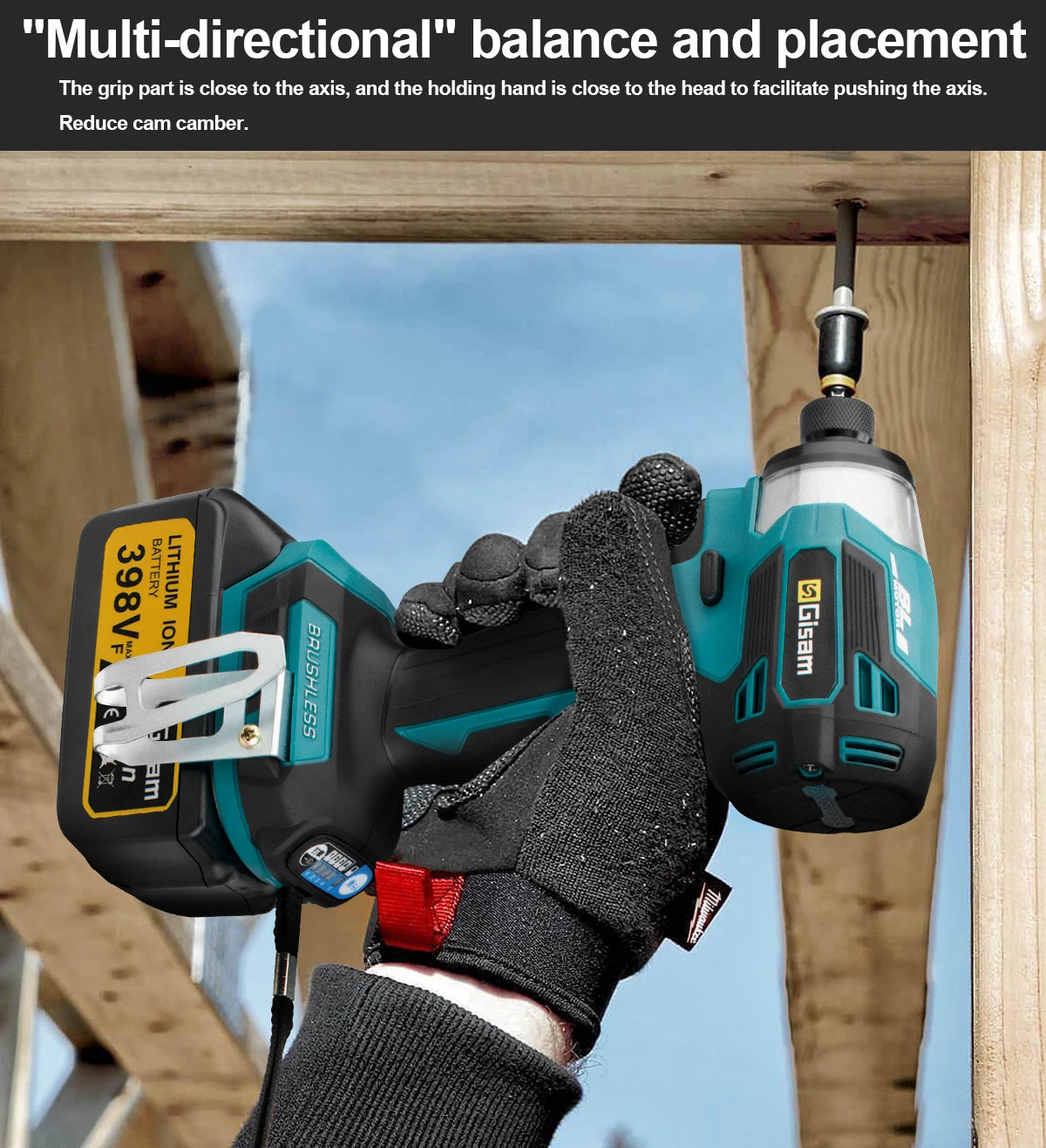 688N.m 1/4'' Brushless Electric Screwdriver Cordless Screwdriver Electric Drill Impact Driver Kit for Makita 18V Battery Battery