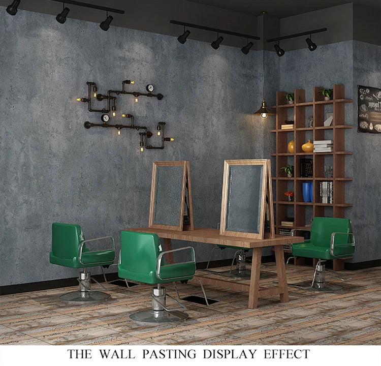 Retro Gray PVC Cement Wallpaper Self-Adhesive Waterproof Dark Gray Concrete Effect For Bedroom Living Room Decoration Stickers