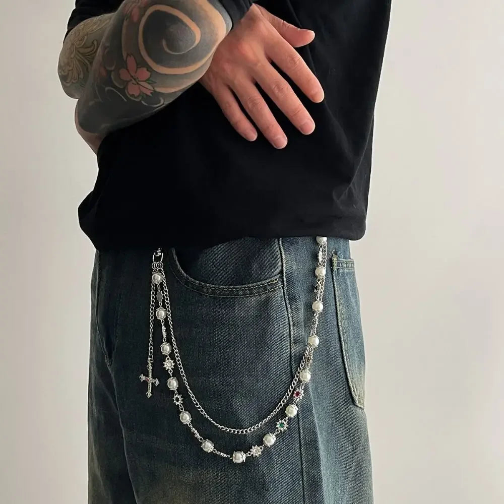 Punk Spiked Pearl Necklace Harajuku Women's Waist &amp; Bag