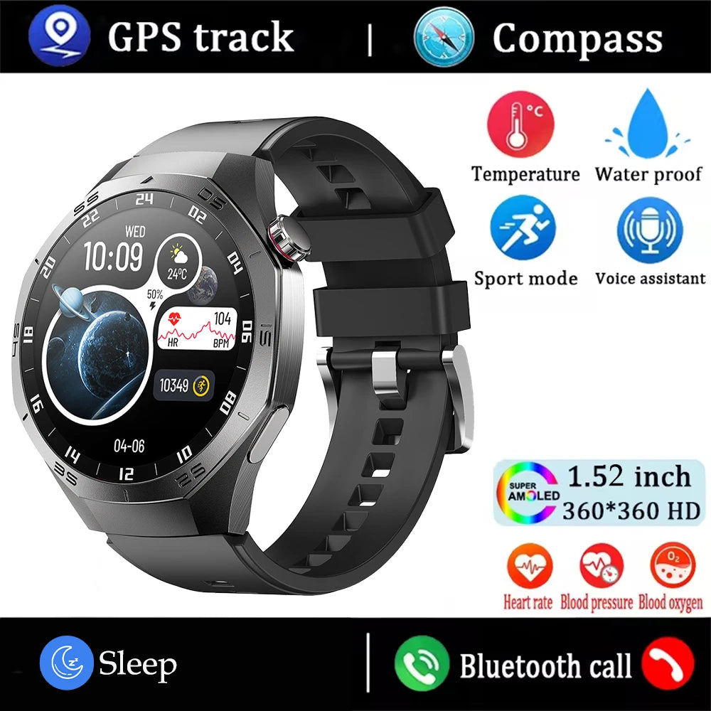 Đồng Hồ Thông Minh AMOLED 2025 GPS Chống Nước Men