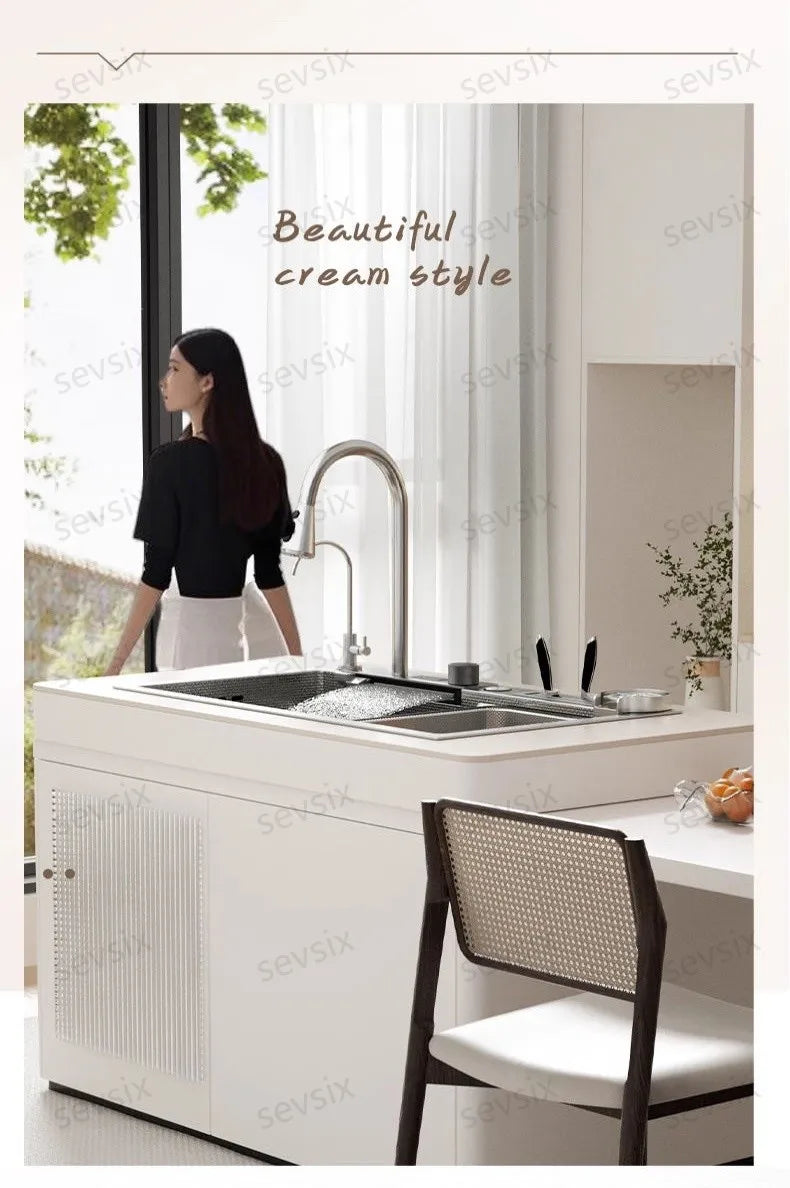 Chậu rửa bếp thông minh hiện đại chống xước bạc