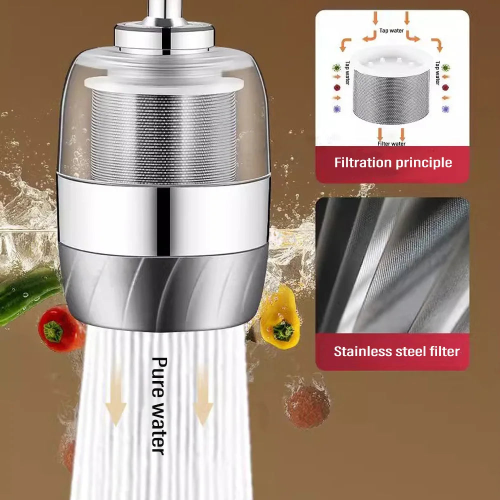 3 Modes Kitchen Stainless Steel Faucet 360° Rotate Bubbler Nozzle Double-layer depth filtration Faucet for Kitchen Washbasin - Daisan Mart