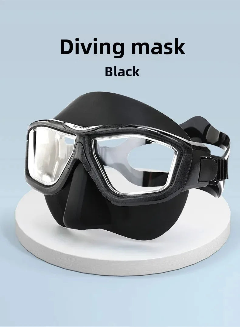 Professi onal Anti-fog HD Large Frame Lens Freediving Snorkeling Eq uipment Scuba Full Face Large Frame Diving   Goggles