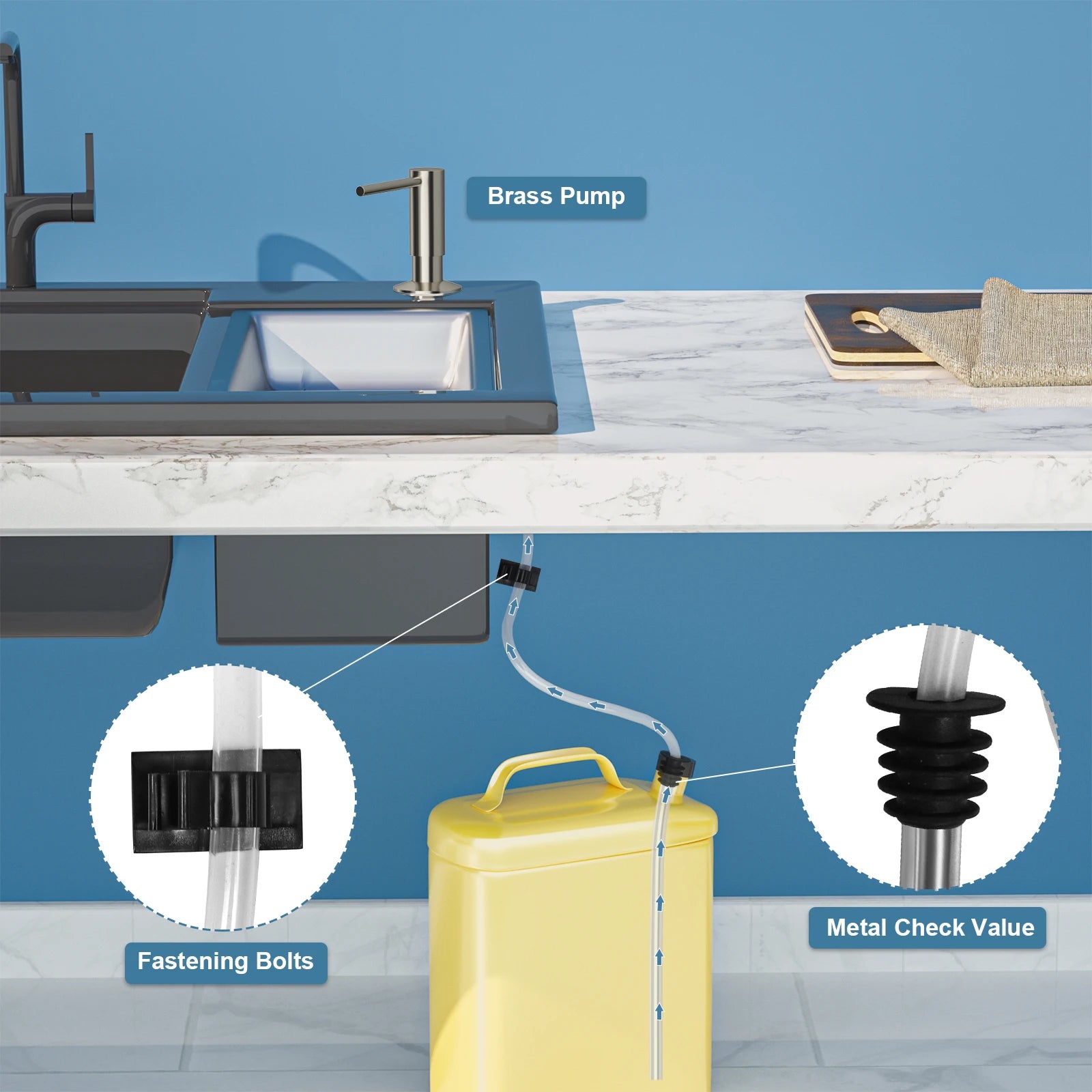 SAMODRA Brass Soap Dispenser Pump For Kitchen &amp; Bath