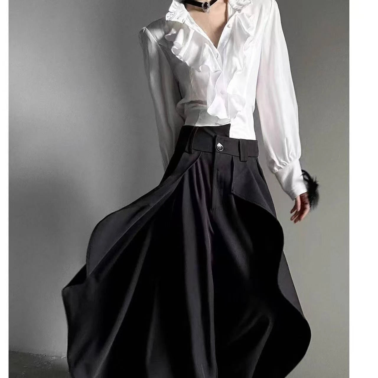 Áo sơ mi nữ công sở Hàn Quốc tay dài thanh lịch