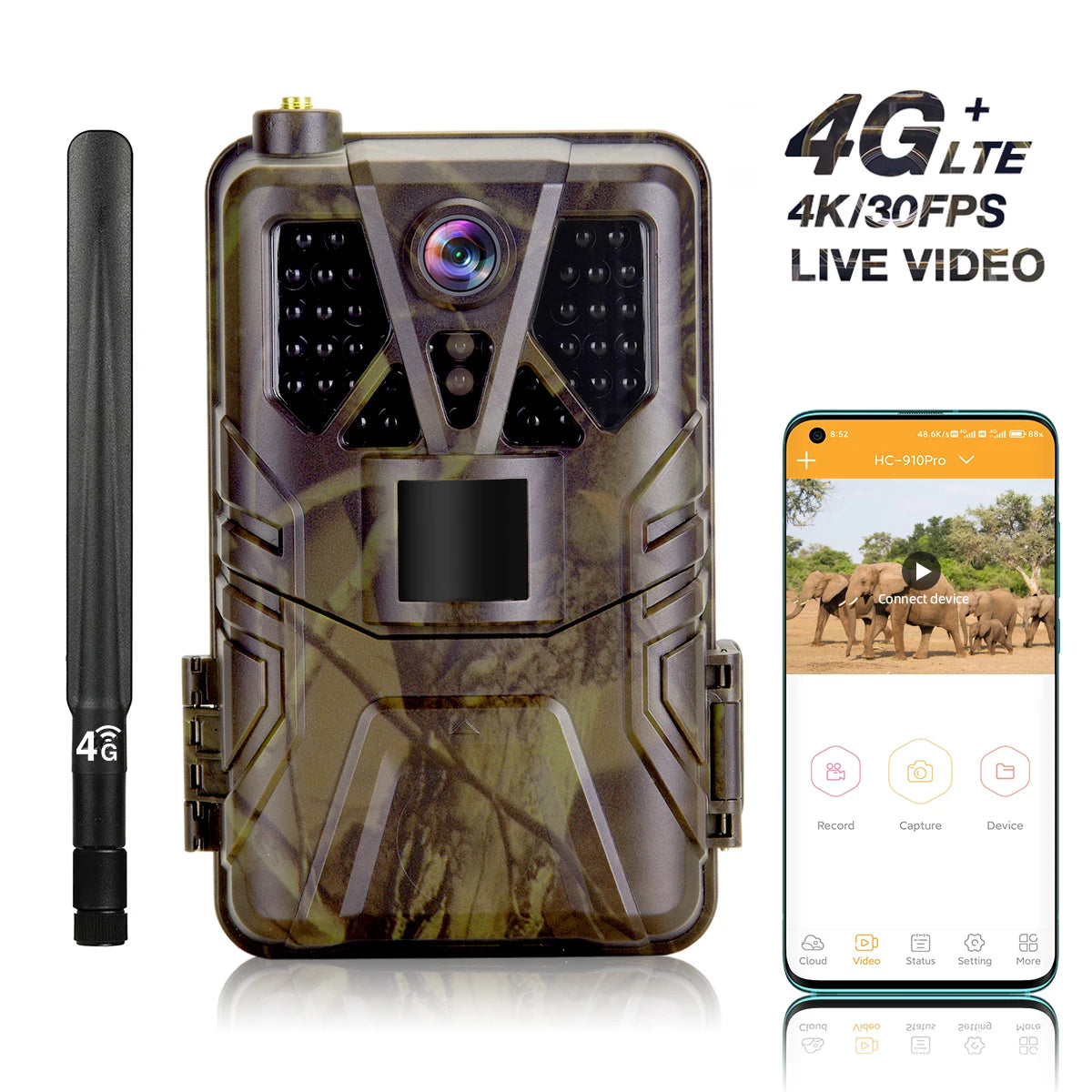 HC910PRO Night Hunting Camera - Stream 4K 30MP 30fps