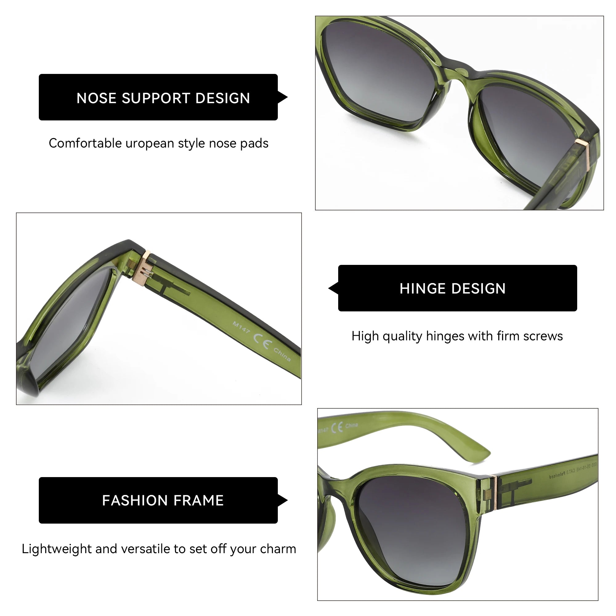 Kính Mát Nữ ZENOTTIC Mắt Mèo Chống Tia UV Thời Trang