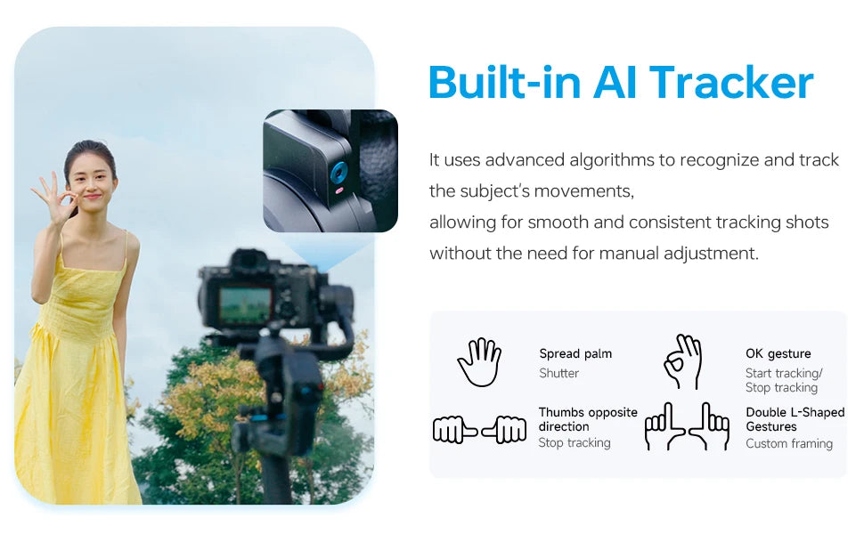 FeiyuTech SCORP 2[Official]Camera Gimbal Stabilizer Built-in AI Tracker Upgrade Joystick Touch Screen for Mirrorless DSLR Camera