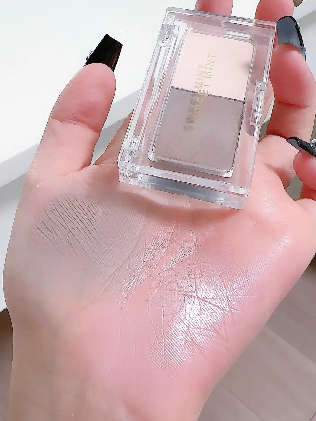 Two Colors Grey Nose Shadow Powder Matte Highlighting Contouring Platter Cheek Side V Face Matte Sculpting 2 in 1 Makeup Palette