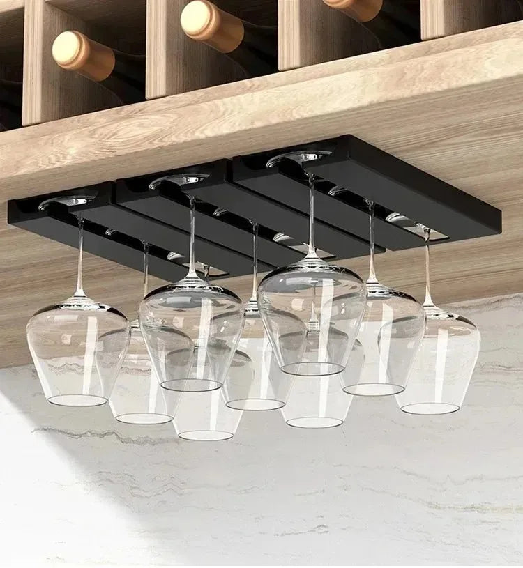 Kitchen Cabinet Hanging Holder Shelf Free Punching Holder Wine Glass Rack Multi-Function Goblet Classification up Organizer - Daisan Mart