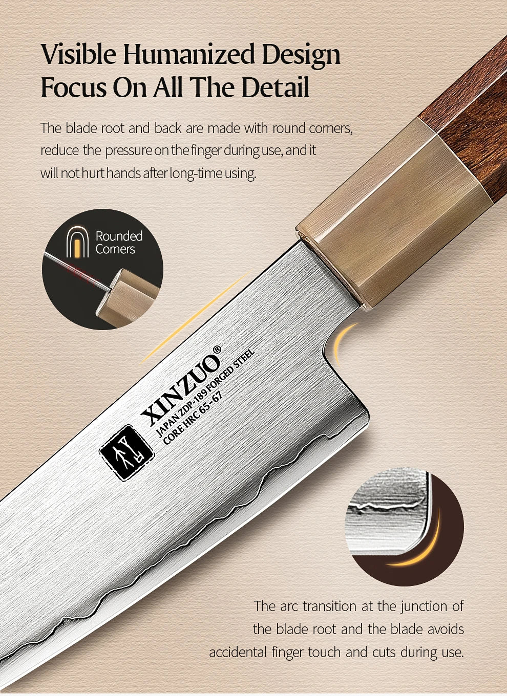 Dao Nhà Bếp XINZUO 5.5 Lưỡi Thép Nhật ZDP189 Cao Cấp