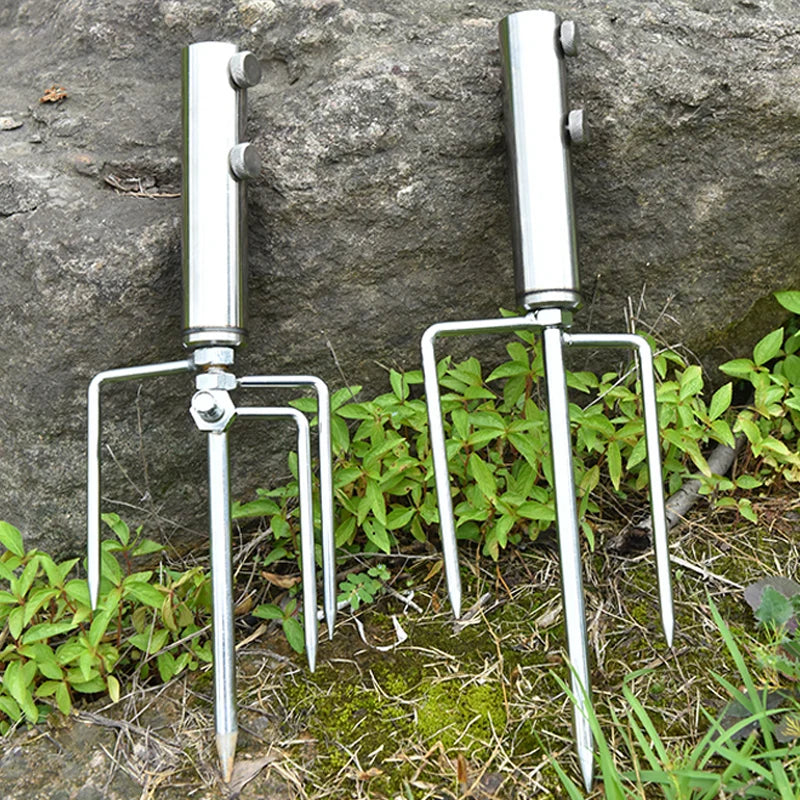 Ô Câu Cá Inox Chịu Lực, Chân Đế 4 Chân Chống Gió