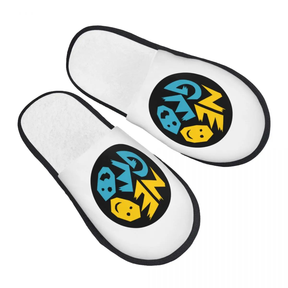 Neo Geo Logo Printed Warm Furry Slippers Gamer Style