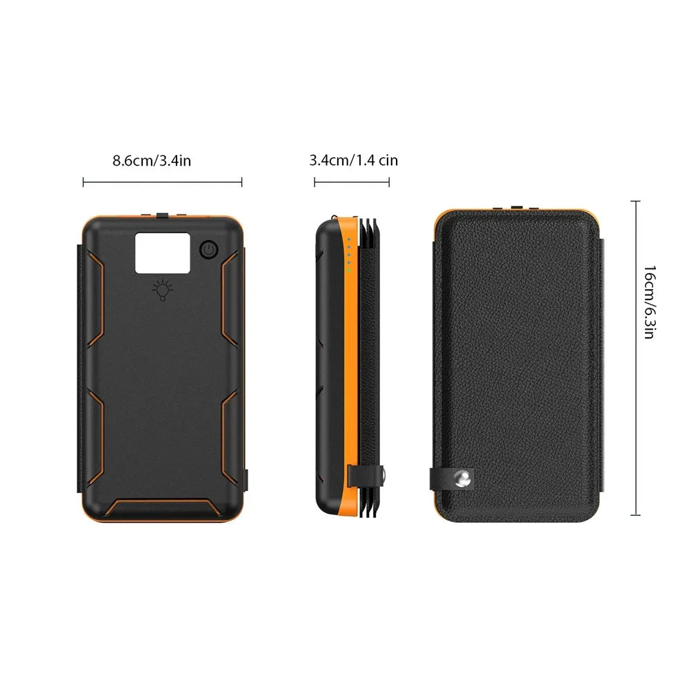 4-Panel 20000mAh Solar Power Bank for Travel