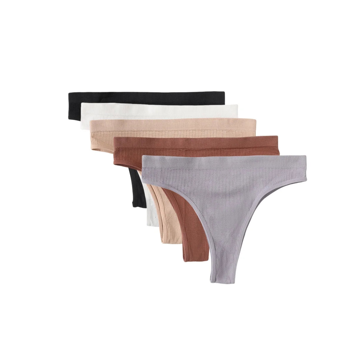 5Pcs/Set Seamless Briefs Women Brazilian Panties Sexy Lingerie Female Underpants Low Rise Bottom Solid Color Underwear ML