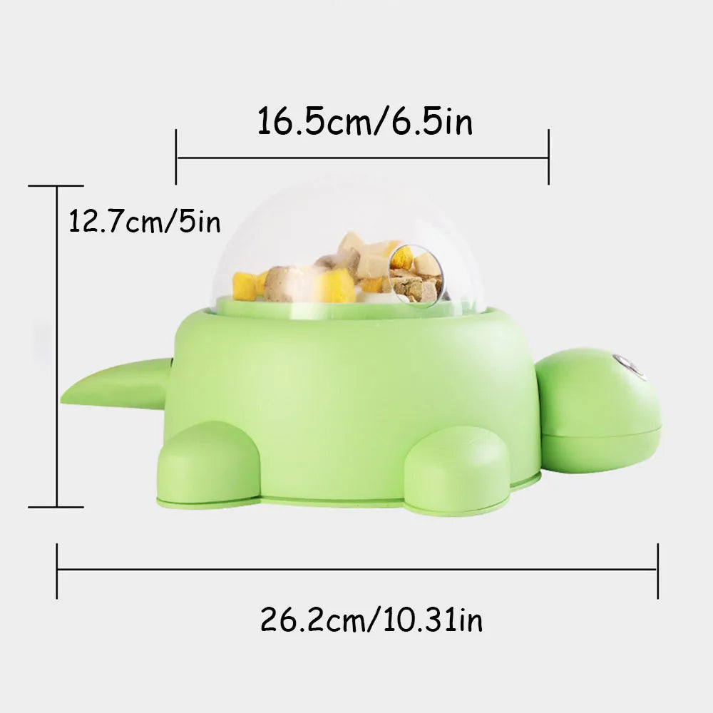 Pet Puzzle Turtle Leak Feeder, Press-Type Food Dispenser for Cats/Dogs, Interactive Slow Feeding Toy &amp; Auto Snack Dispenser