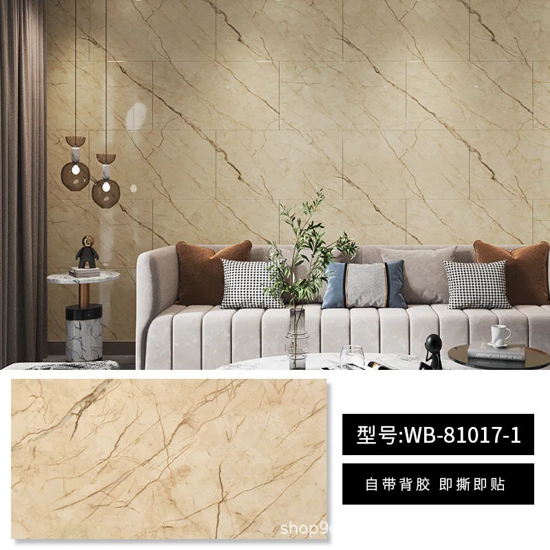 30X60CM SXP marble wood grain wall skirt entrance hall living room kitchen aluminum mold self-adhesive waterproof