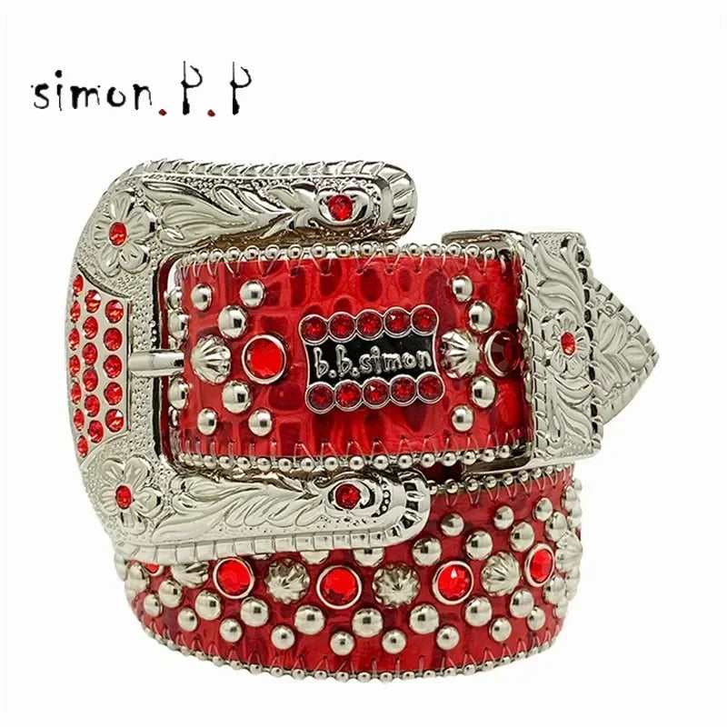 BB Simon belt with luxurious rhinestones for men and women
