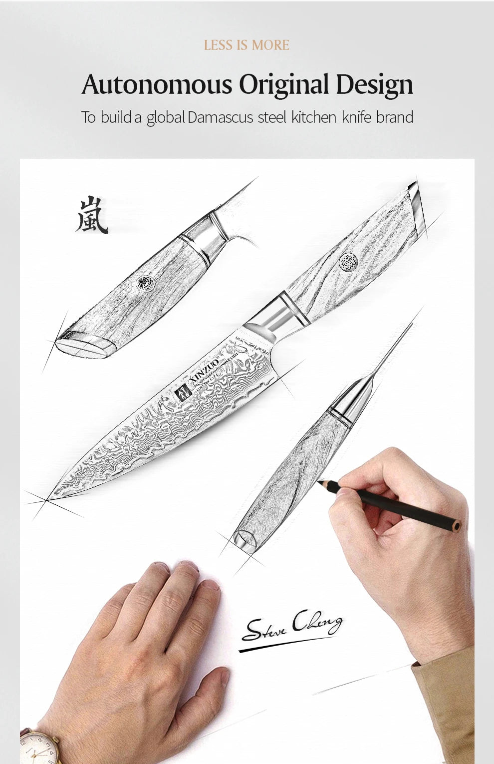 XINZUO 5" inch Utility Knife Kitchen Knives Japanese 73-layer Powder Steel Core Damascus Steel 62-64 HRC Vegetable Peeling Knife