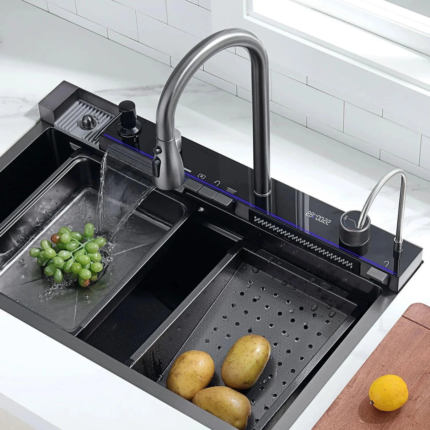 304 Multi-Function Sink with LED Light &amp; Digital Display